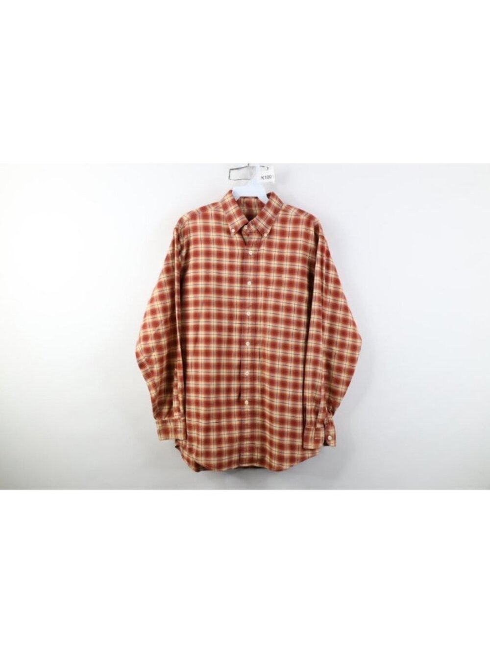Vtg 90s J Crew Oarsmen Mens Small Faded Flannel Collared Button Down Shirt Plaid